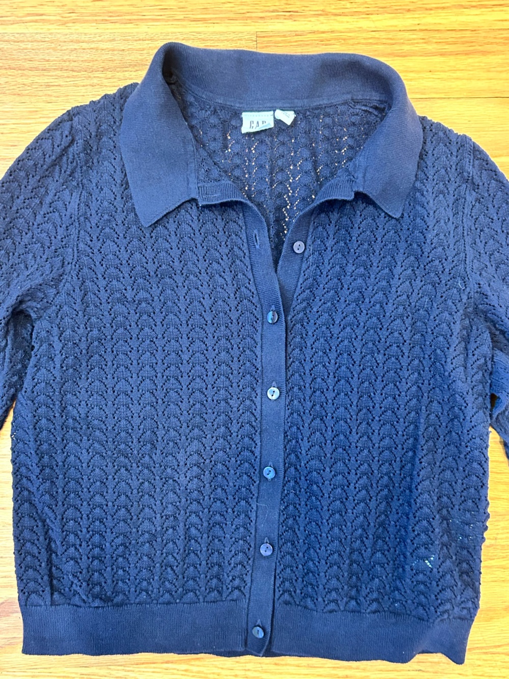 GAP Navy Rib Tank with Navy Button-Front Cardigan Set - Picture 9 of 15